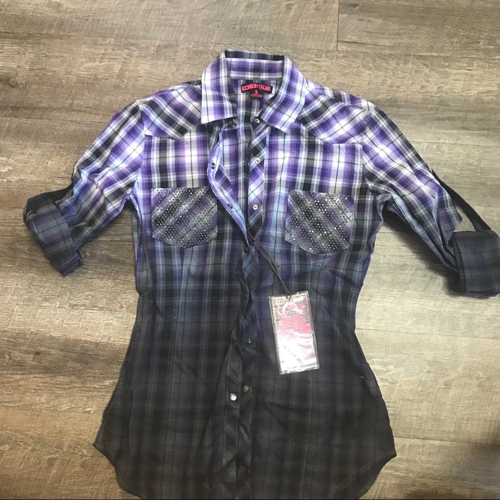 Button Up Plaid Shirt NWT